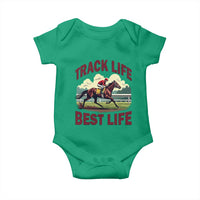 Track Life Best Life Horse Racing Enthusiast Baby Onesie Retro Jockey and Racehorse Trackside Southern Equestrian