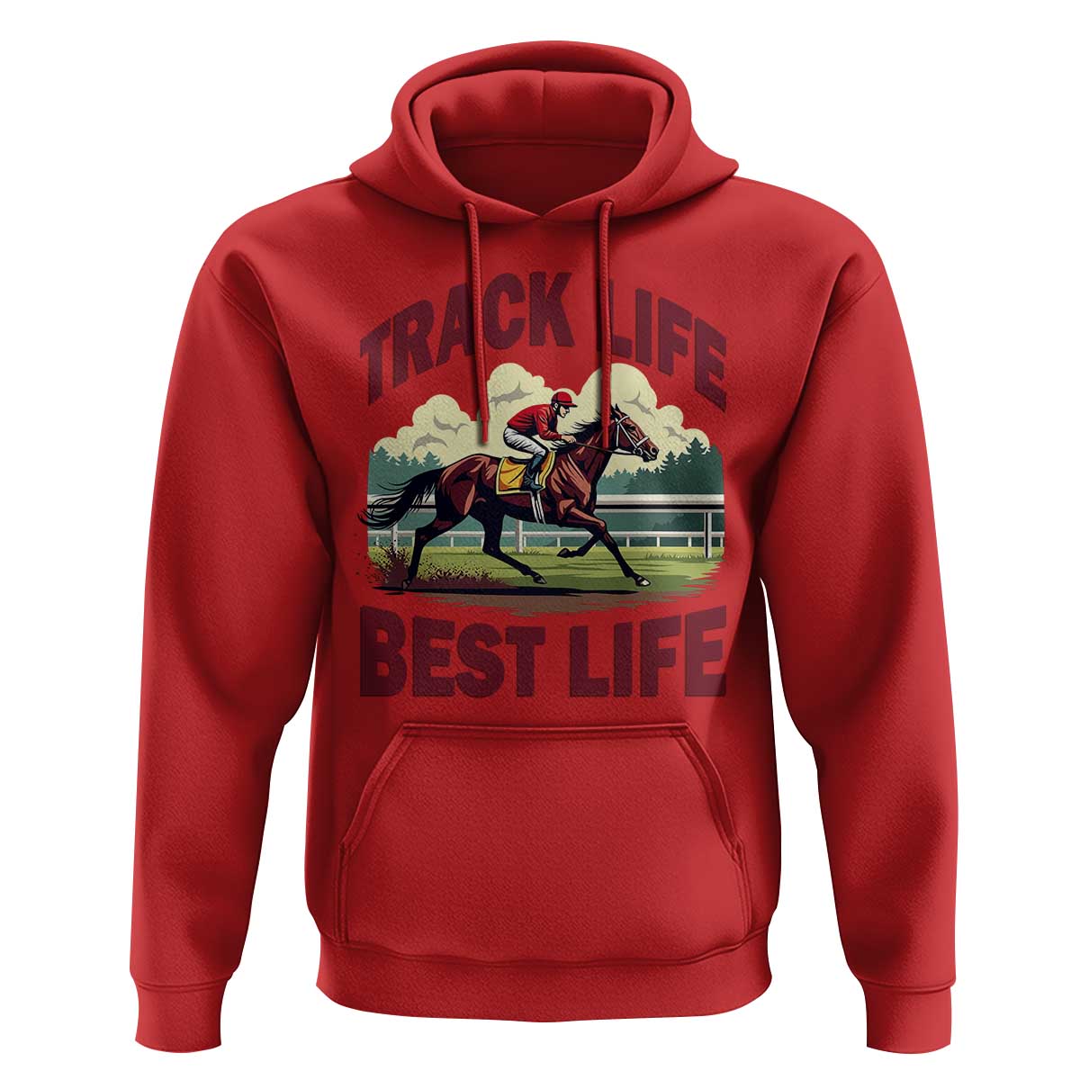 Track Life Best Life Horse Racing Enthusiast Hoodie Retro Jockey and Racehorse Trackside Southern Equestrian