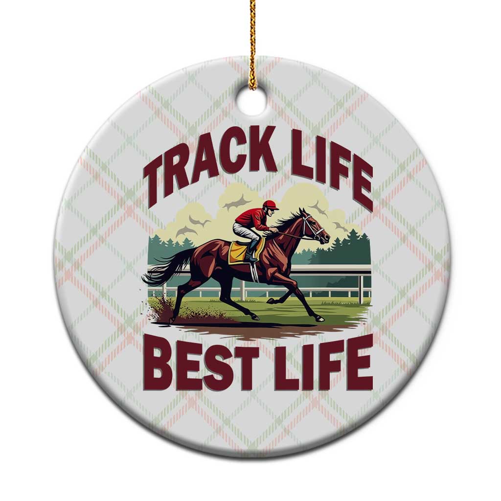 Track Life Best Life Horse Racing Enthusiast Ceramic Ornament Retro Jockey and Racehorse Trackside Southern Equestrian
