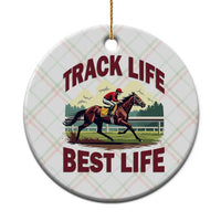 Track Life Best Life Horse Racing Enthusiast Ceramic Ornament Retro Jockey and Racehorse Trackside Southern Equestrian
