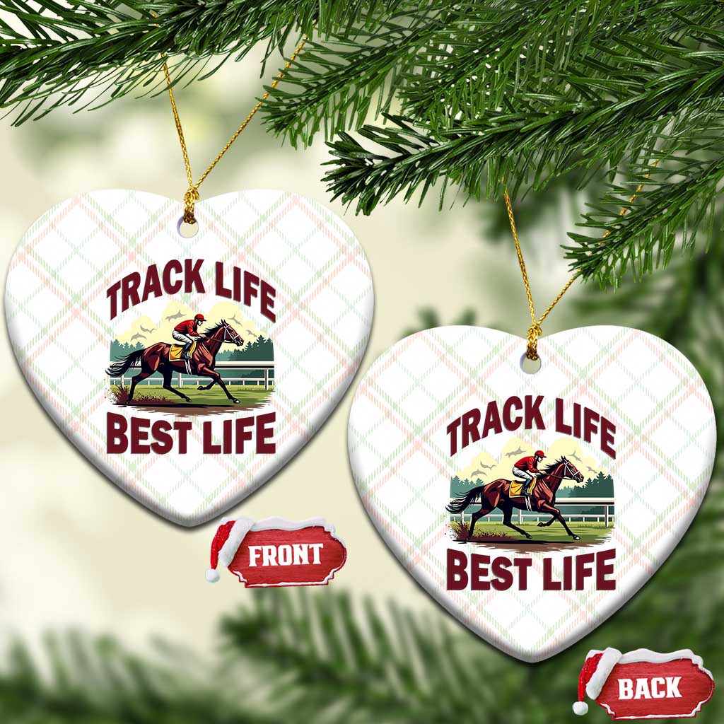 Track Life Best Life Horse Racing Enthusiast Ceramic Ornament Retro Jockey and Racehorse Trackside Southern Equestrian