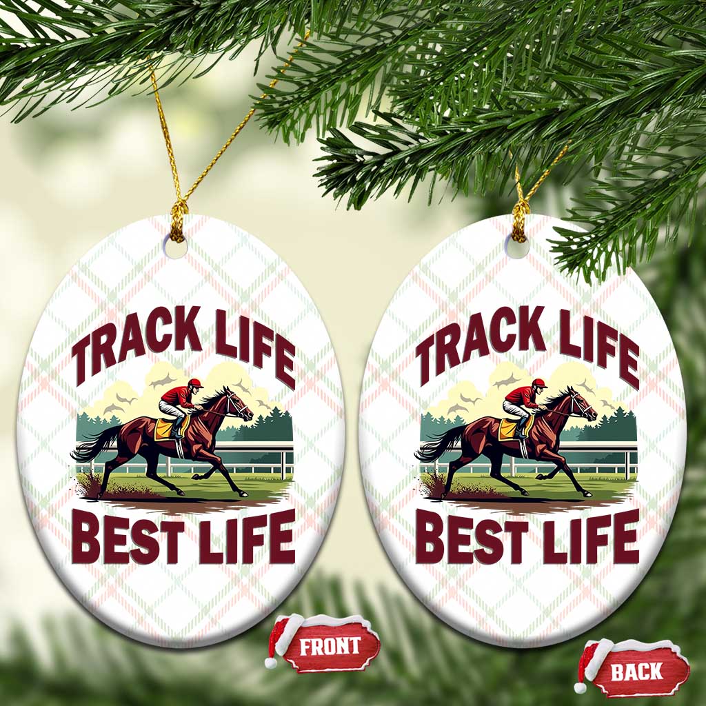 Track Life Best Life Horse Racing Enthusiast Ceramic Ornament Retro Jockey and Racehorse Trackside Southern Equestrian