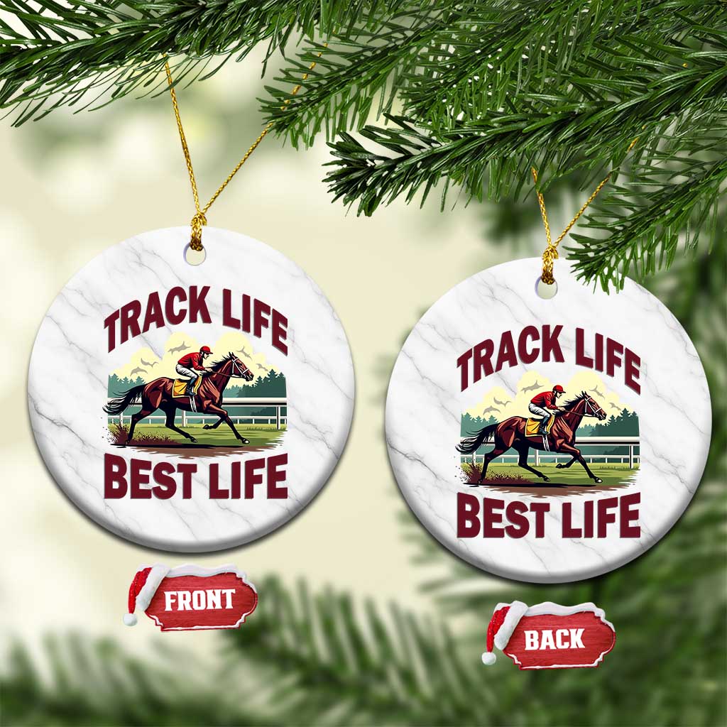 Track Life Best Life Horse Racing Enthusiast Ceramic Ornament Retro Jockey and Racehorse Trackside Southern Equestrian