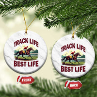 Track Life Best Life Horse Racing Enthusiast Ceramic Ornament Retro Jockey and Racehorse Trackside Southern Equestrian