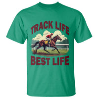 Track Life Best Life Horse Racing Enthusiast T Shirt Retro Jockey and Racehorse Trackside Southern Equestrian