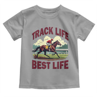 Track Life Best Life Horse Racing Enthusiast Toddler T Shirt Retro Jockey and Racehorse Trackside Southern Equestrian