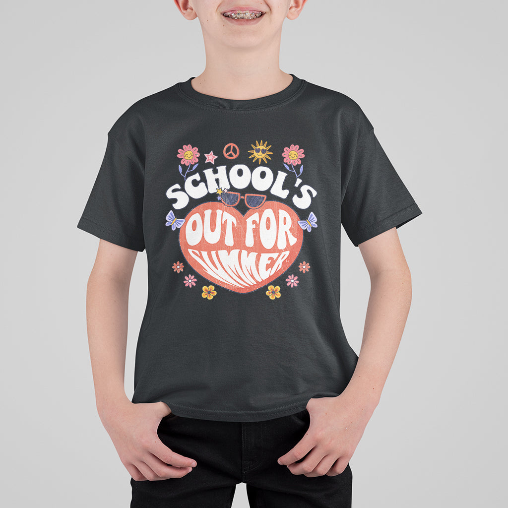 Summer Break T Shirt For Kid Retro Last Day of School's Out For Summer Teacher Boys Girls - Wonder Print Shop