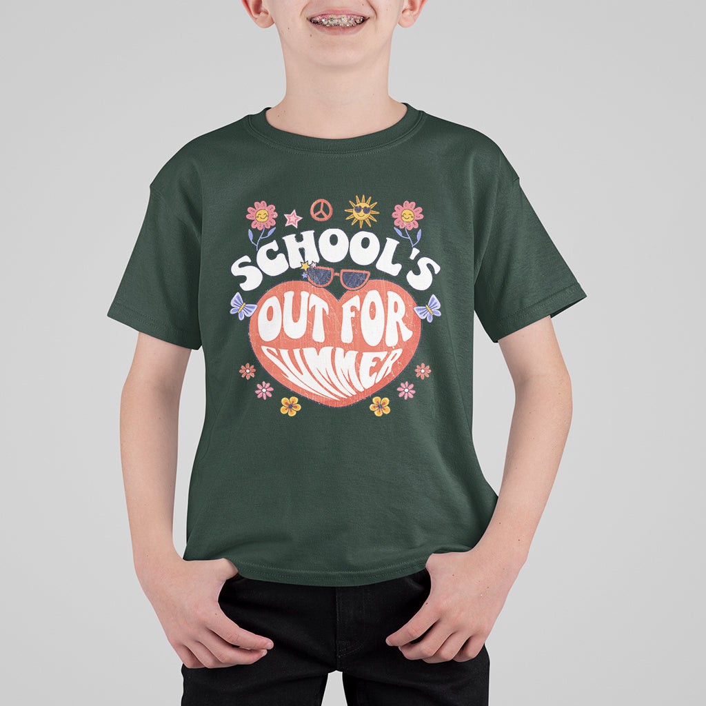 Summer Break T Shirt For Kid Retro Last Day of School's Out For Summer Teacher Boys Girls - Wonder Print Shop