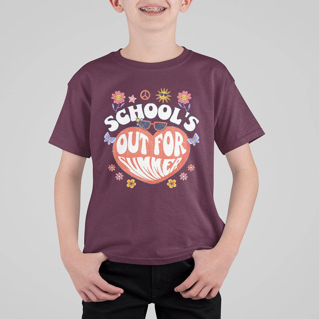 Summer Break T Shirt For Kid Retro Last Day of School's Out For Summer Teacher Boys Girls - Wonder Print Shop