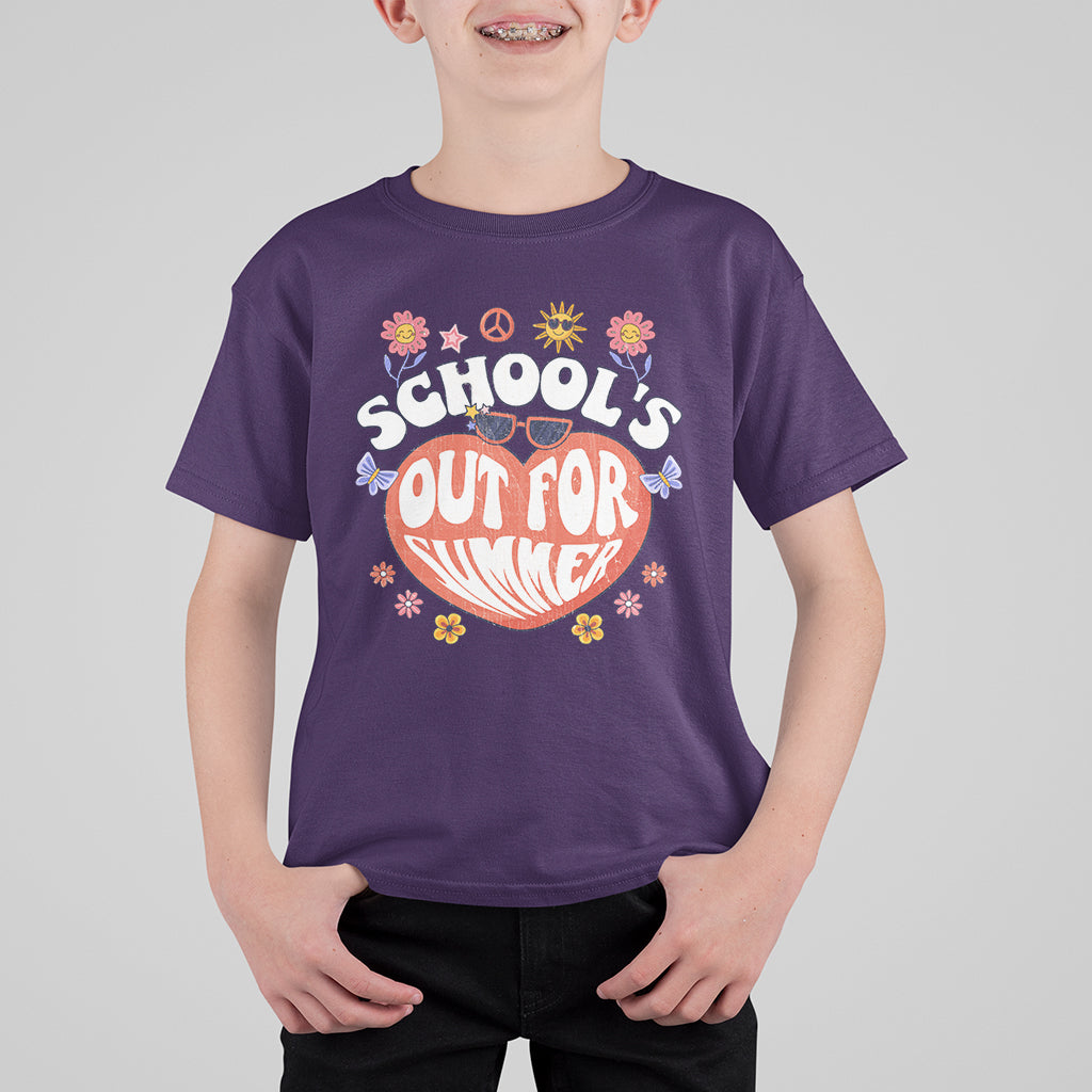 Summer Break T Shirt For Kid Retro Last Day of School's Out For Summer Teacher Boys Girls - Wonder Print Shop