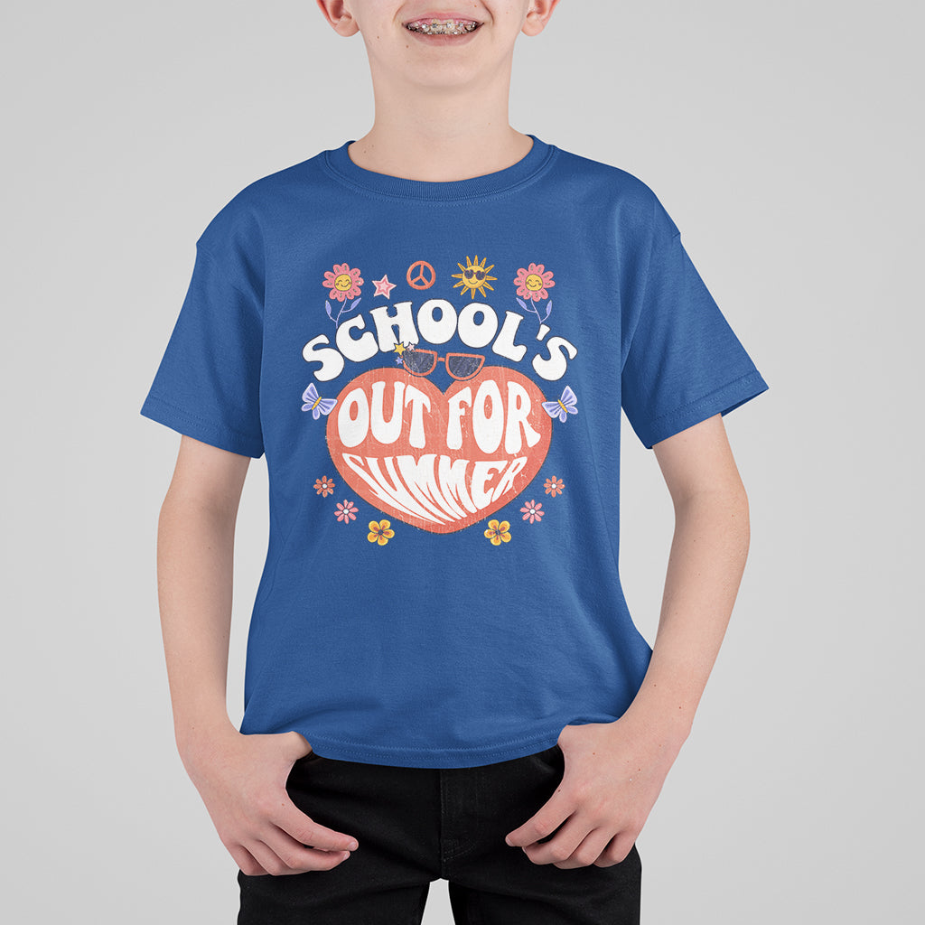Summer Break T Shirt For Kid Retro Last Day of School's Out For Summer Teacher Boys Girls - Wonder Print Shop