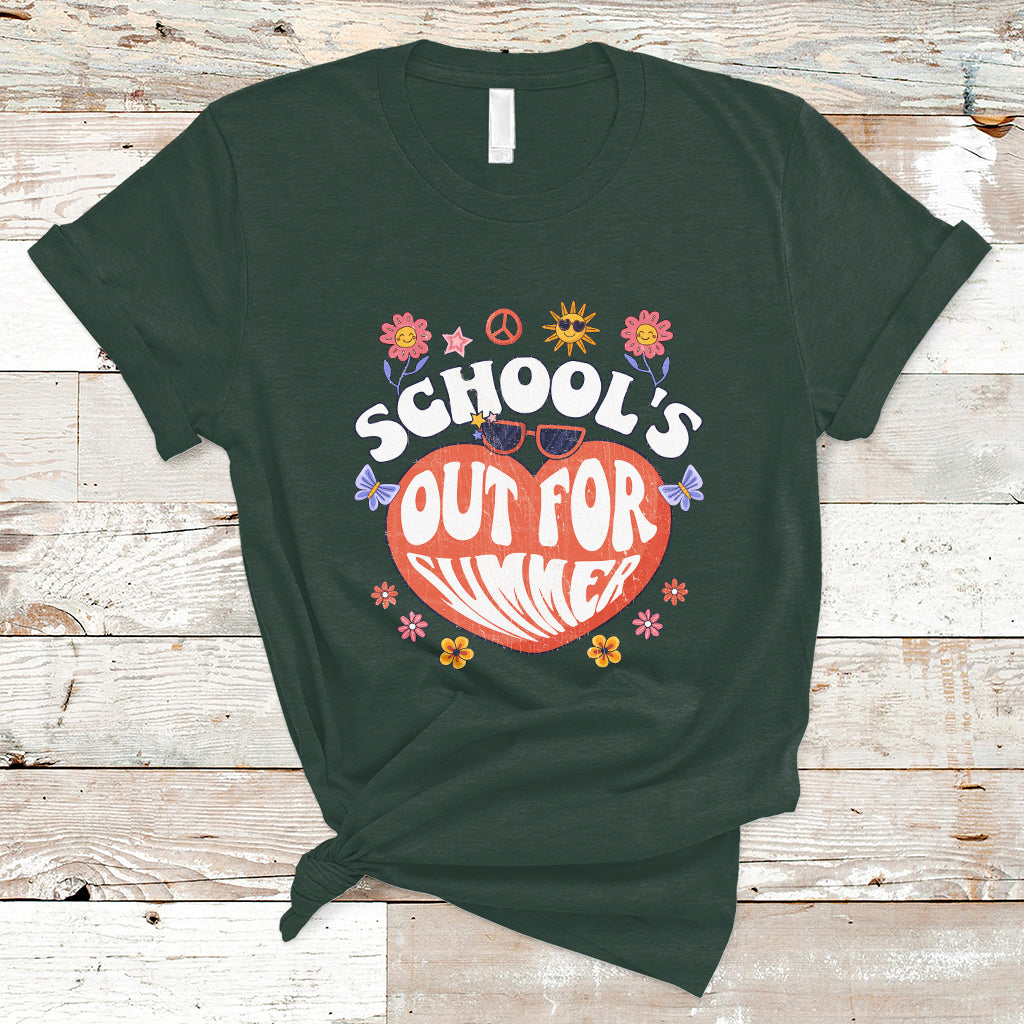 Summer Break T Shirt Retro Last Day of School's Out For Summer Teacher Boys Girls - Wonder Print Shop