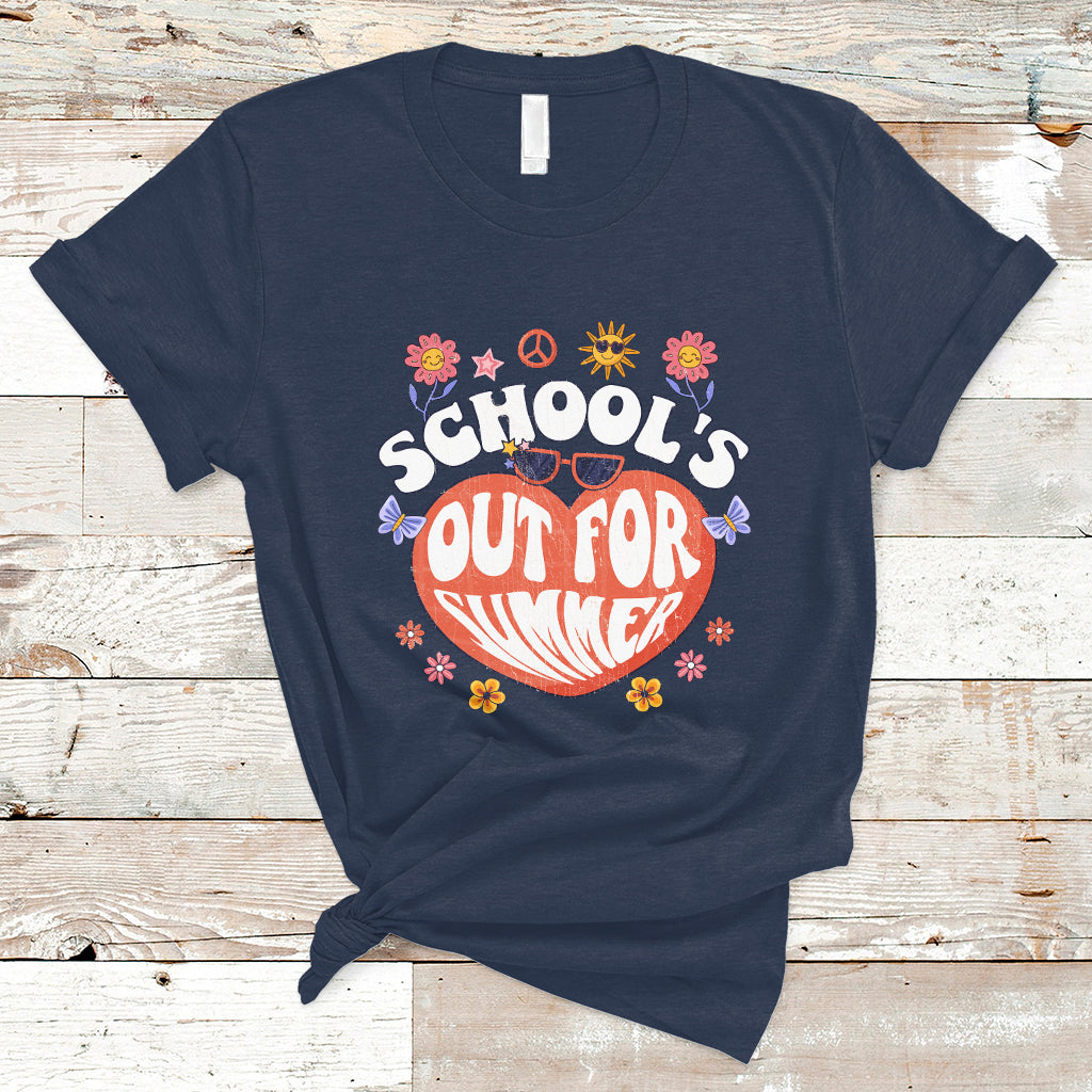 Summer Break T Shirt Retro Last Day of School's Out For Summer Teacher Boys Girls - Wonder Print Shop