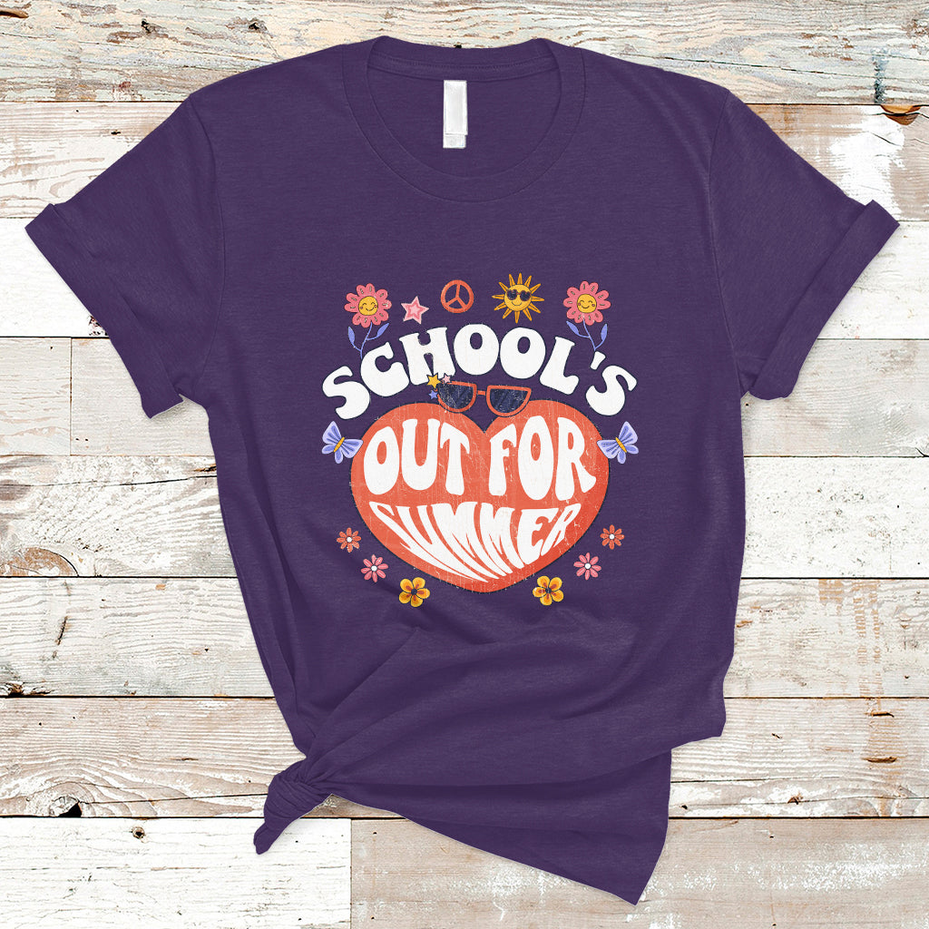 Summer Break T Shirt Retro Last Day of School's Out For Summer Teacher Boys Girls - Wonder Print Shop