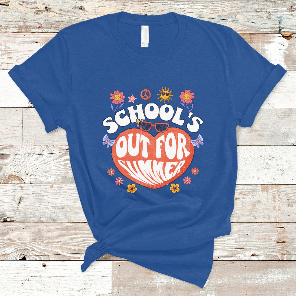 Summer Break T Shirt Retro Last Day of School's Out For Summer Teacher Boys Girls - Wonder Print Shop