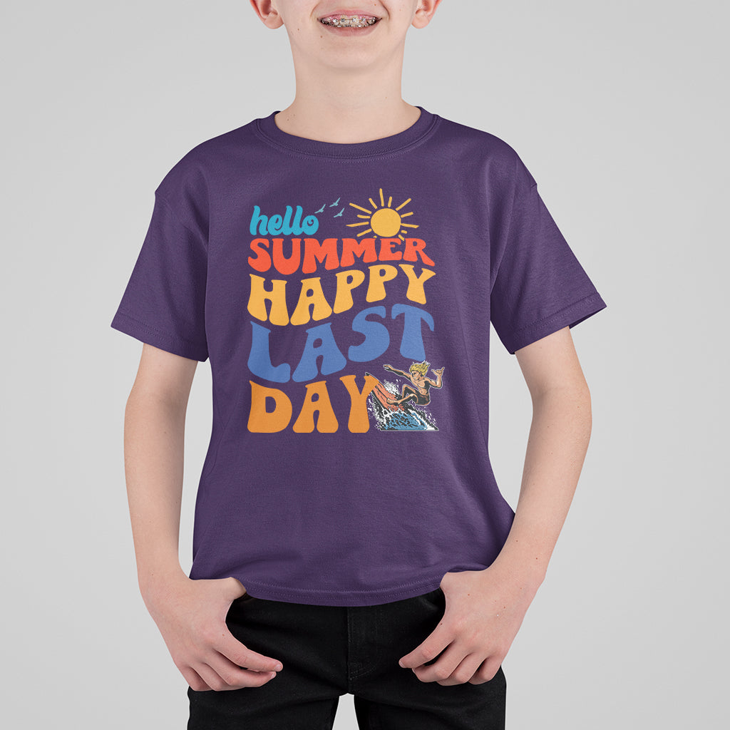 Summer Break T Shirt For Kid Happy Last Day of School Teacher Student Hello Summer - Wonder Print Shop