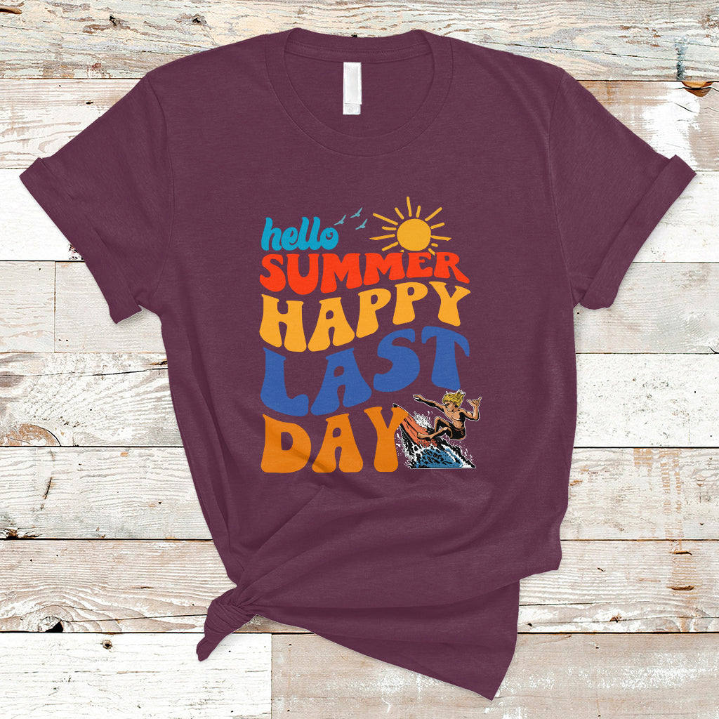 Summer Break T Shirt Happy Last Day of School Teacher Student Hello Summer - Wonder Print Shop