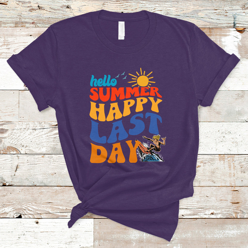 Summer Break T Shirt Happy Last Day of School Teacher Student Hello Summer - Wonder Print Shop