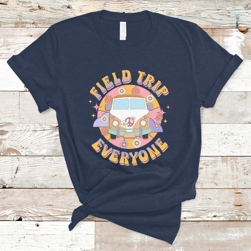 Summer Break T Shirt Field School Trip Anyone Groovy School Bus Driver Hippie Bus - Wonder Print Shop