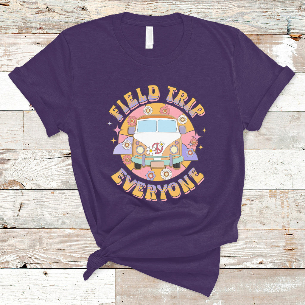 Summer Break T Shirt Field School Trip Anyone Groovy School Bus Driver Hippie Bus - Wonder Print Shop