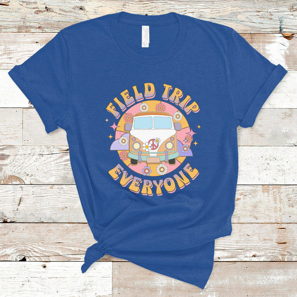 Summer Break T Shirt Field School Trip Anyone Groovy School Bus Driver Hippie Bus - Wonder Print Shop