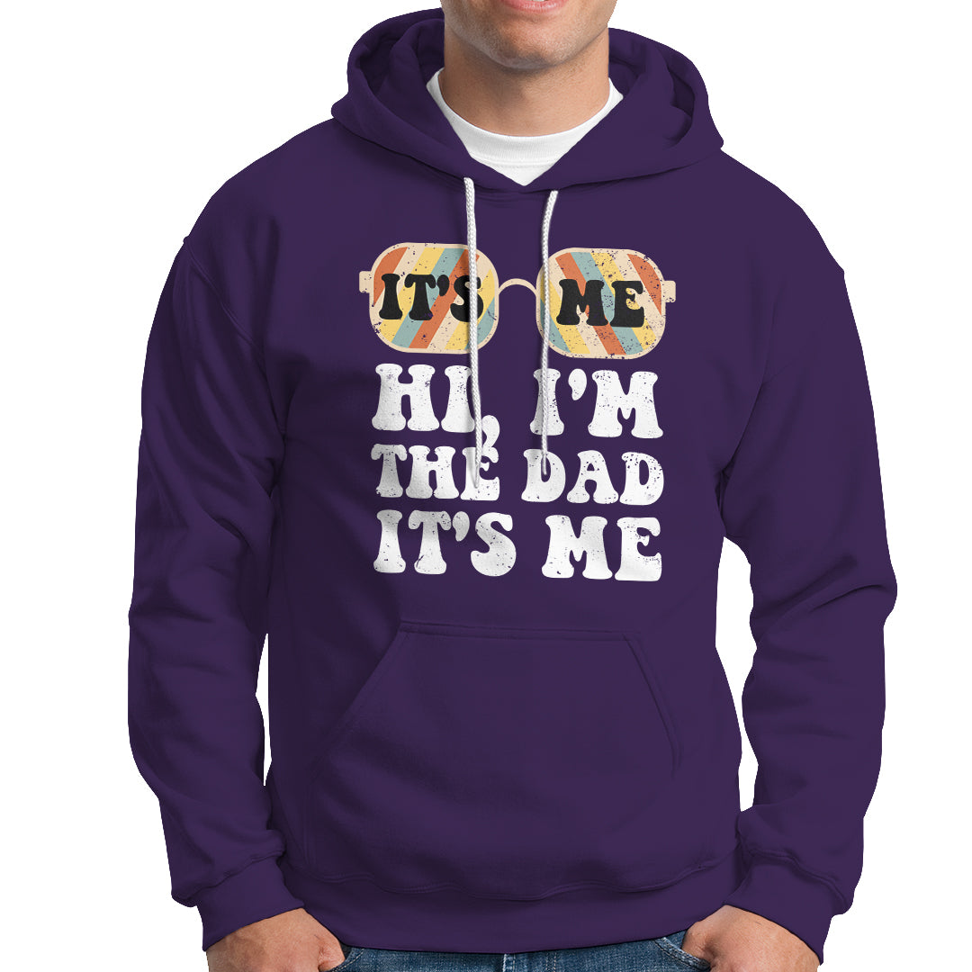 Funny Dad Hoodie Fathers Day Its Me Hi I'm The Dad Its Me Mens Glasses Retro - Wonder Print Shop