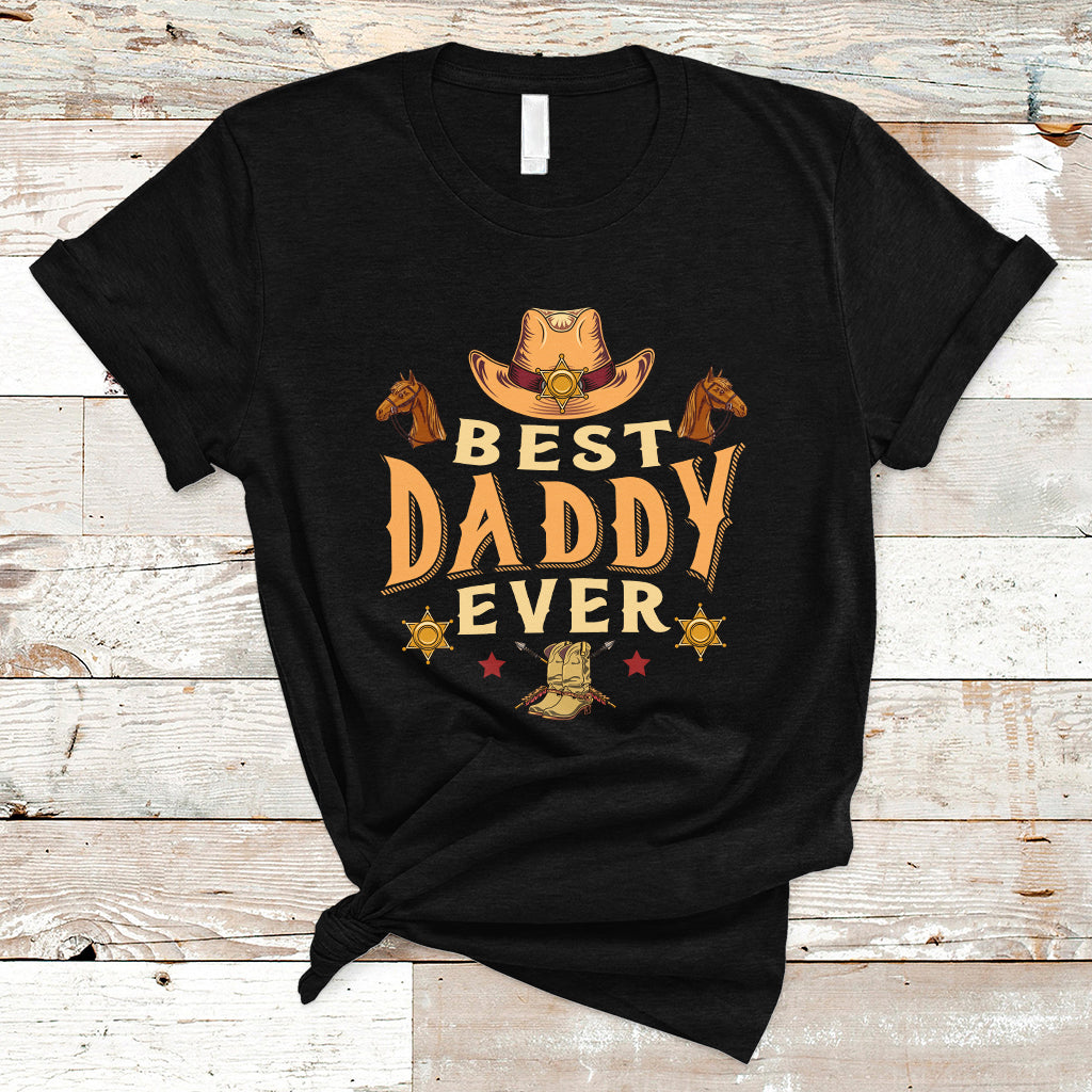 Horse Dad T Shirt Best Daddy Ever Western Cowboy Style Dad Best Dad Ever Retro - Wonder Print Shop