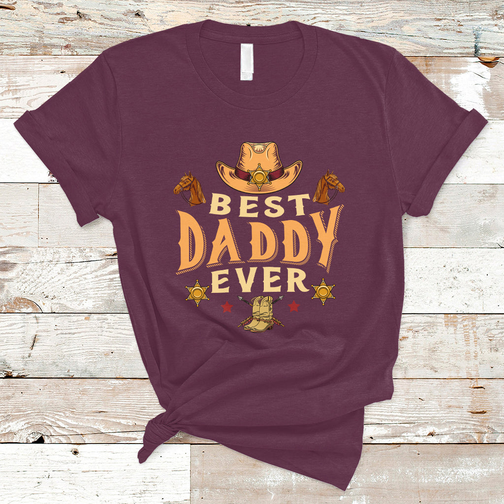Horse Dad T Shirt Best Daddy Ever Western Cowboy Style Dad Best Dad Ever Retro - Wonder Print Shop