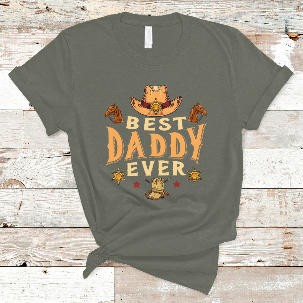 Horse Dad T Shirt Best Daddy Ever Western Cowboy Style Dad Best Dad Ever Retro - Wonder Print Shop