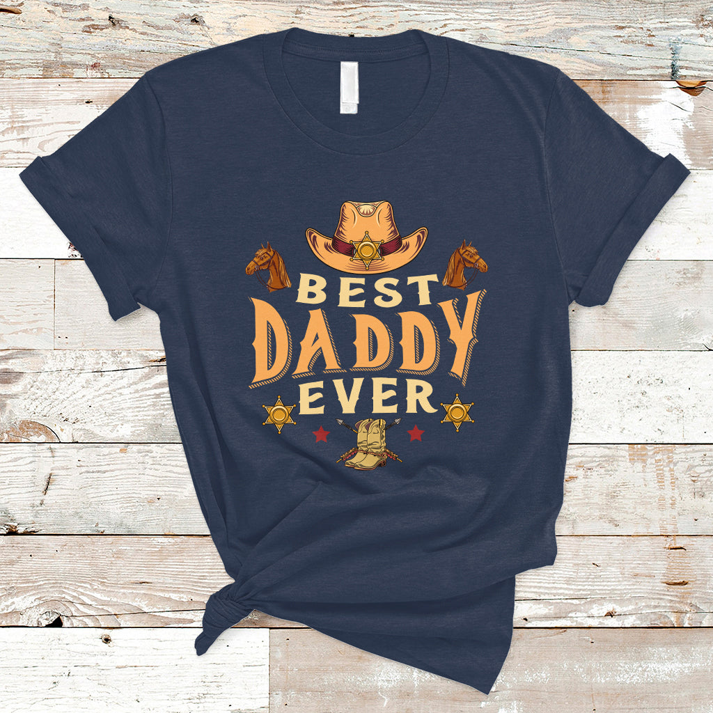 Horse Dad T Shirt Best Daddy Ever Western Cowboy Style Dad Best Dad Ever Retro - Wonder Print Shop