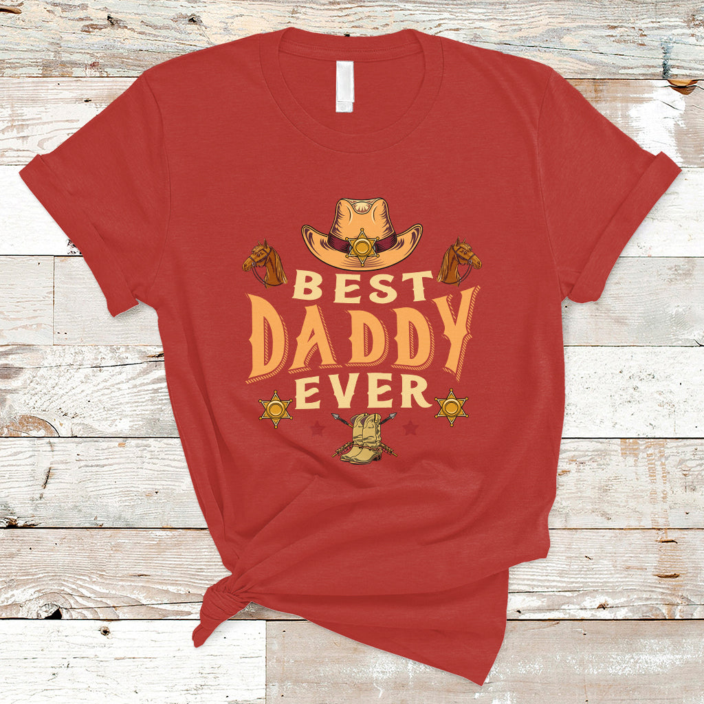 Horse Dad T Shirt Best Daddy Ever Western Cowboy Style Dad Best Dad Ever Retro - Wonder Print Shop