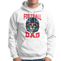 Football Dad Hoodie Football Dad Daddy Rugby Football Lover Skull with Helmet Father's Day Gifts for Men Dad - Wonder Print Shop