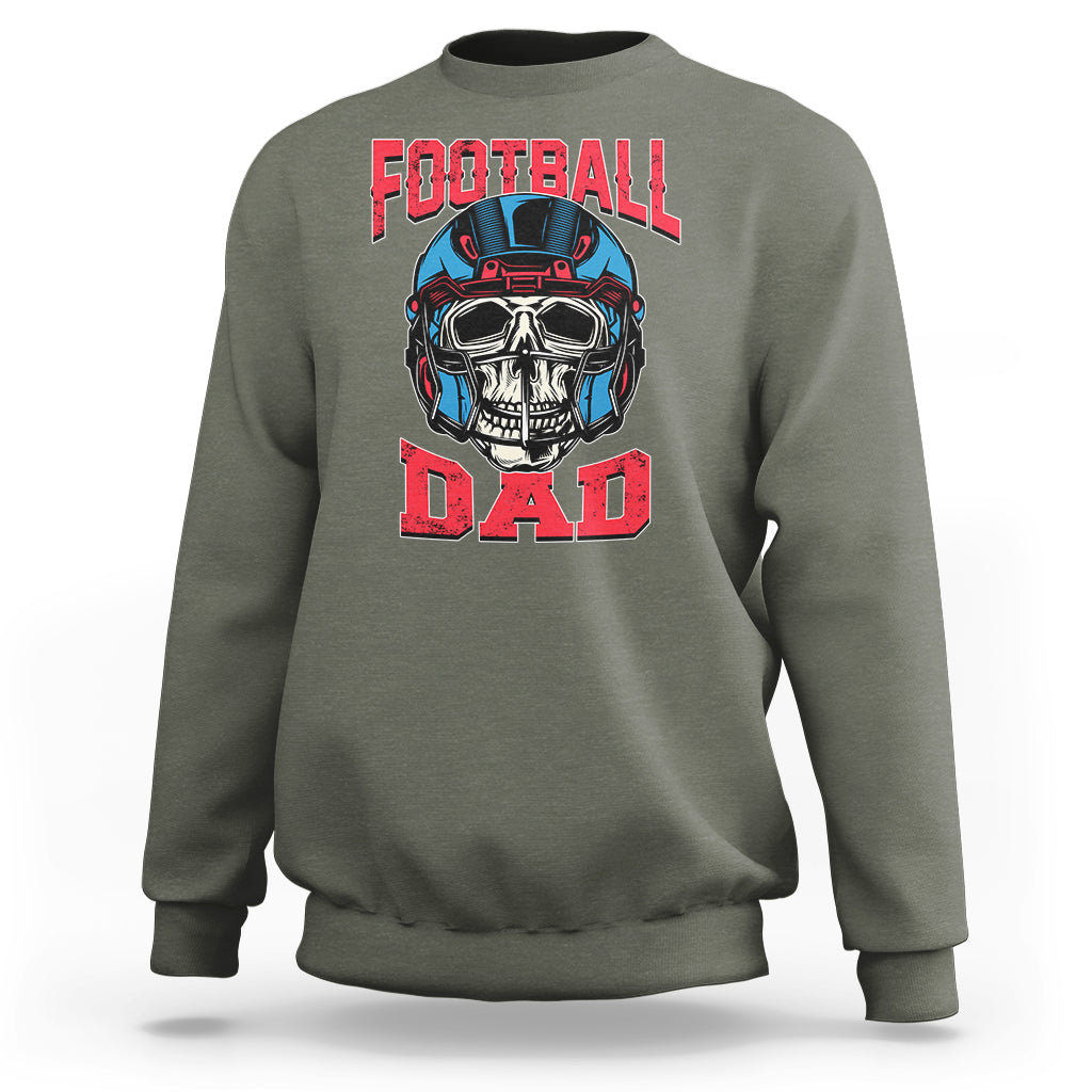 Football Dad Sweatshirt Football Dad Daddy Rugby Football Lover Skull with Helmet Father's Day Gifts for Men Dad - Wonder Print Shop
