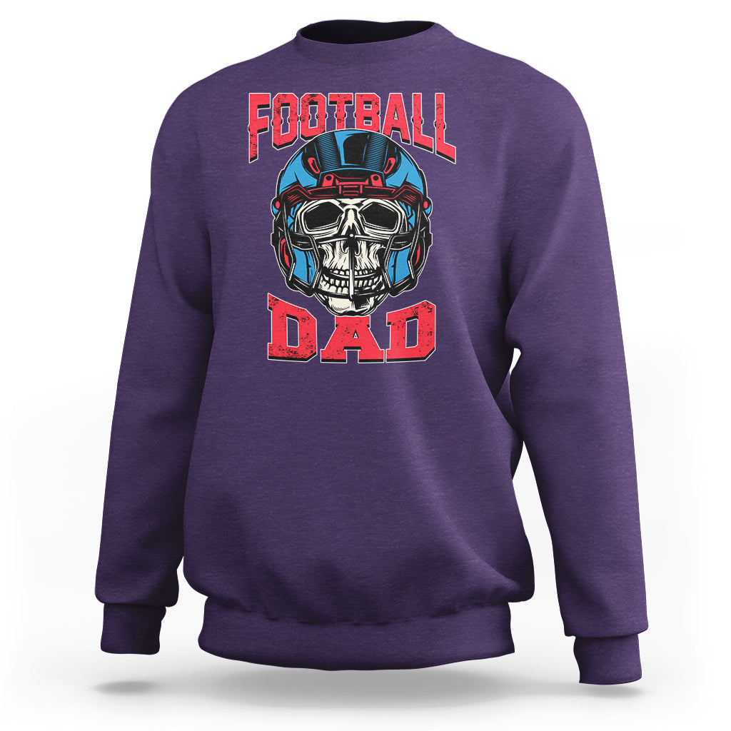 Football Dad Sweatshirt Football Dad Daddy Rugby Football Lover Skull with Helmet Father's Day Gifts for Men Dad - Wonder Print Shop