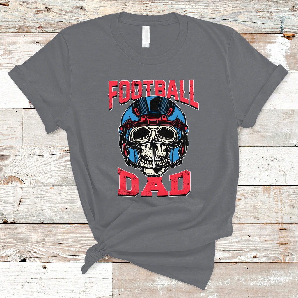 Football Dad T Shirt Football Dad Daddy Rugby Football Lover Skull with Helmet Father's Day Gifts for Men Dad - Wonder Print Shop
