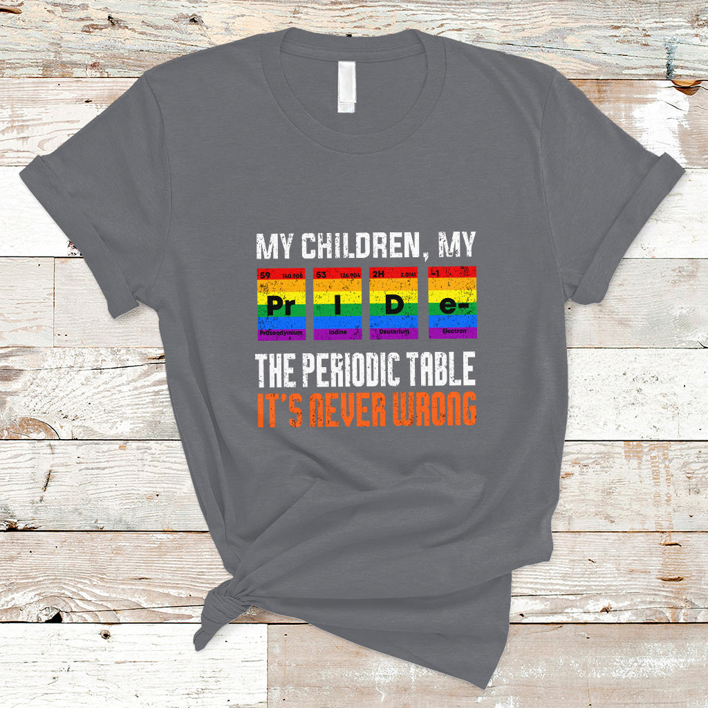 LGBT Mom T Shirt My Children My Pride Vintage Periodic Table LGBT Pride Flag - Wonder Print Shop