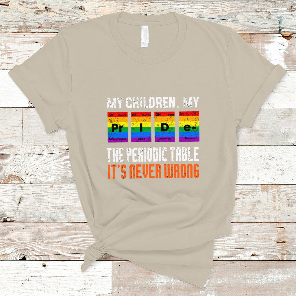 LGBT Mom T Shirt My Children My Pride Vintage Periodic Table LGBT Pride Flag - Wonder Print Shop
