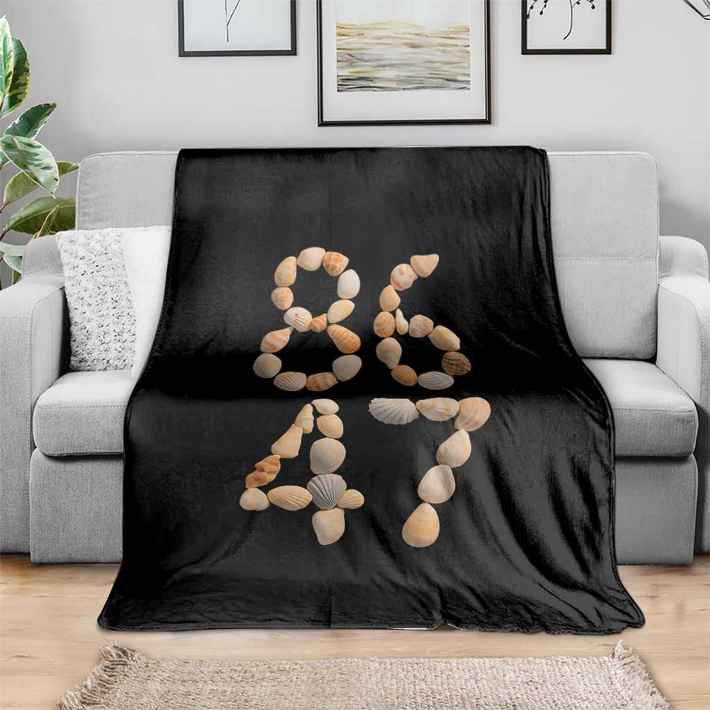 86 47 Seashell Subtle Summer Coastal Graphic Throw Blanket Viral Beach Walk Political Satire