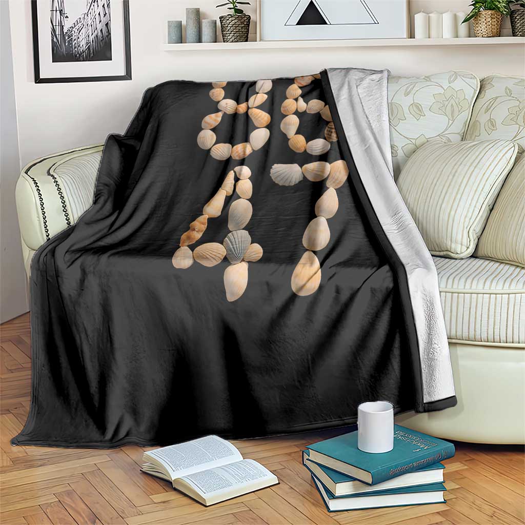 86 47 Seashell Subtle Summer Coastal Graphic Throw Blanket Viral Beach Walk Political Satire