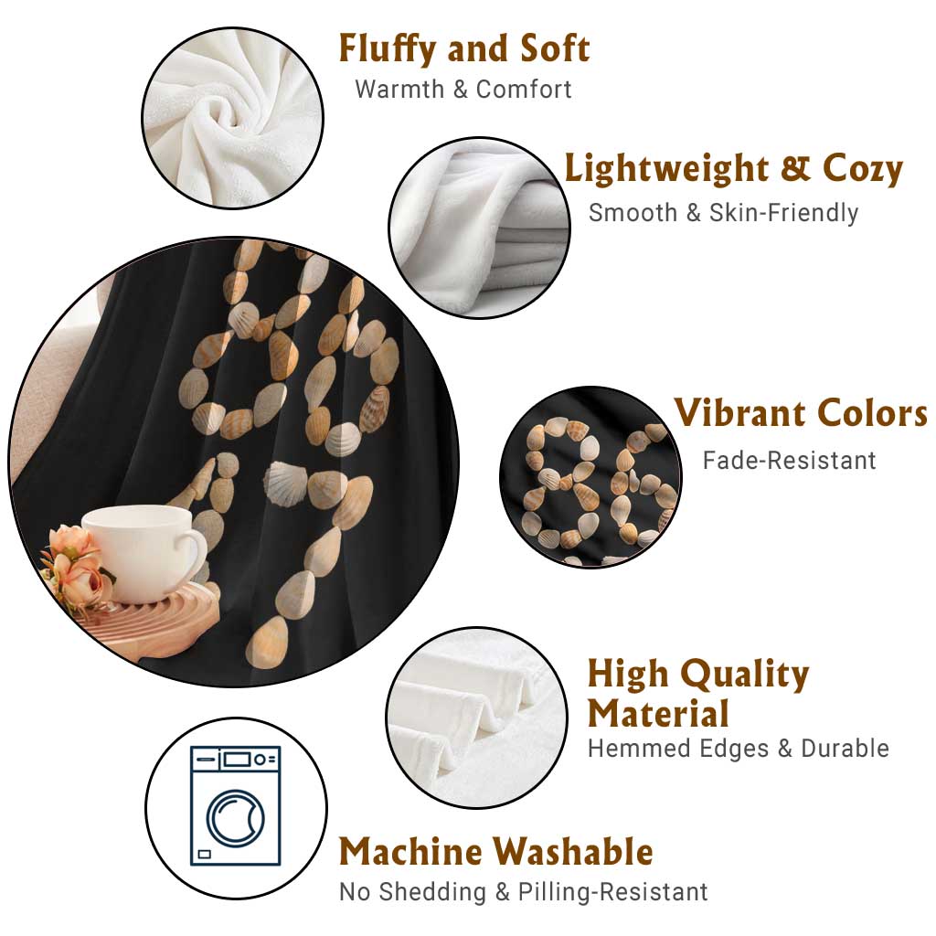 86 47 Seashell Subtle Summer Coastal Graphic Throw Blanket Viral Beach Walk Political Satire