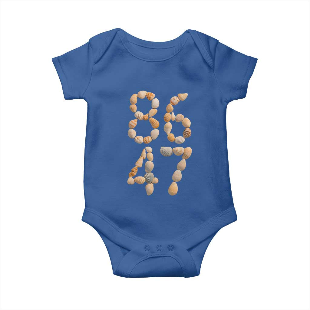 86 47 Seashell Subtle Summer Coastal Graphic Baby Onesie Viral Beach Walk Political Satire