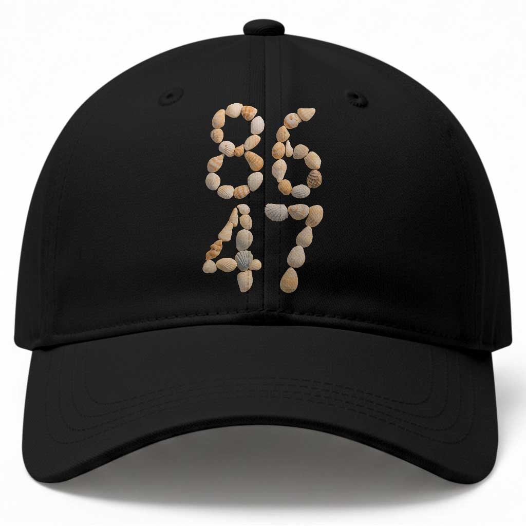 86 47 Seashell Subtle Summer Coastal Graphic Baseball Cap Viral Beach Walk Political Satire