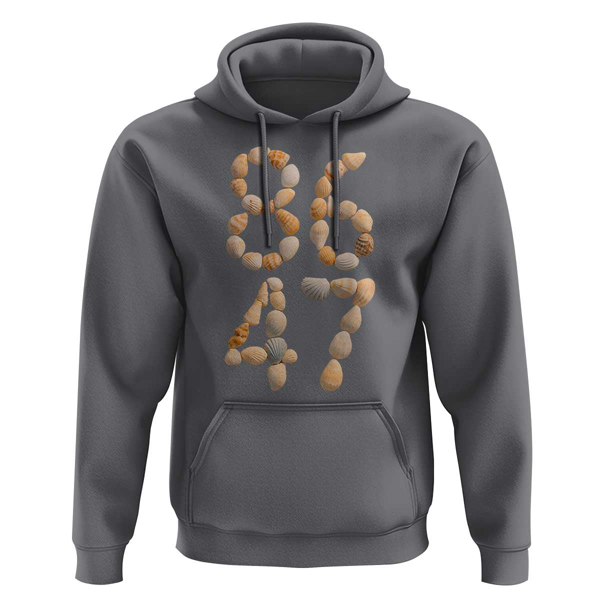 86 47 Seashell Subtle Summer Coastal Graphic Hoodie Viral Beach Walk Political Satire