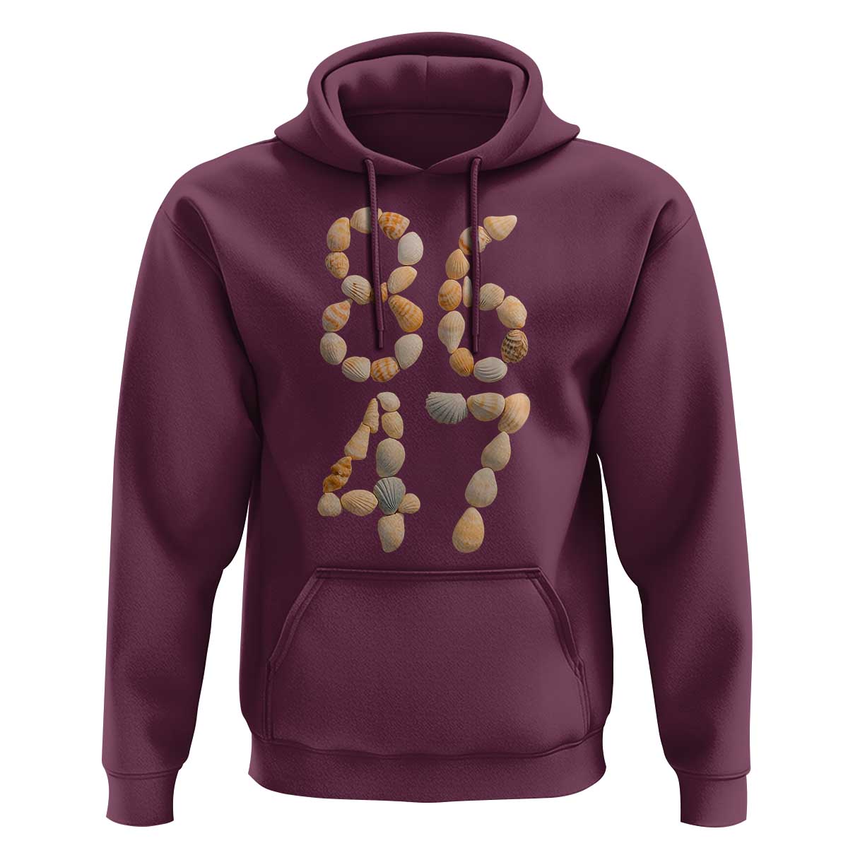 86 47 Seashell Subtle Summer Coastal Graphic Hoodie Viral Beach Walk Political Satire