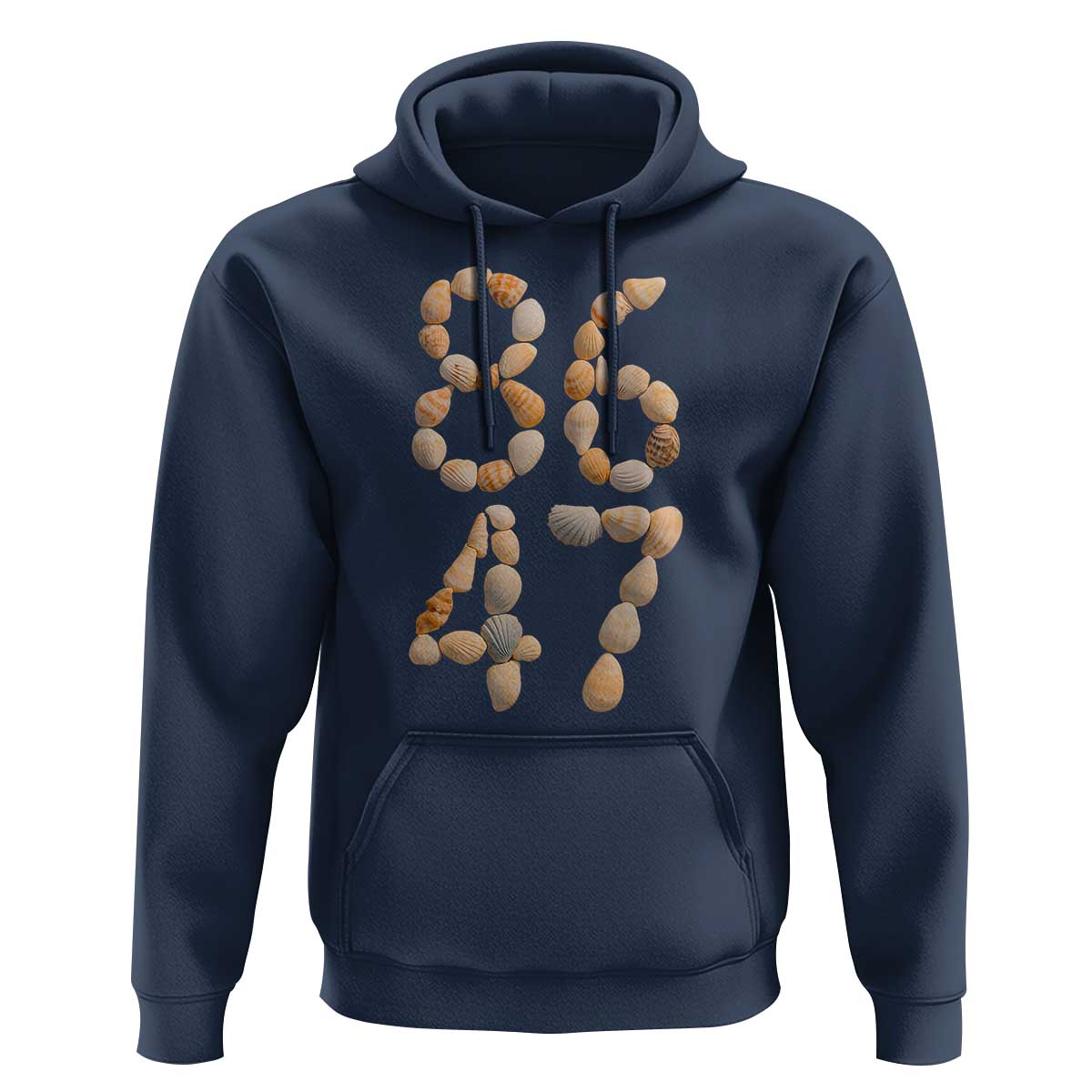 86 47 Seashell Subtle Summer Coastal Graphic Hoodie Viral Beach Walk Political Satire
