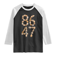 86 47 Seashell Subtle Summer Coastal Graphic Raglan Shirt Viral Beach Walk Political Satire