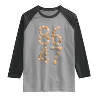 86 47 Seashell Subtle Summer Coastal Graphic Raglan Shirt Viral Beach Walk Political Satire