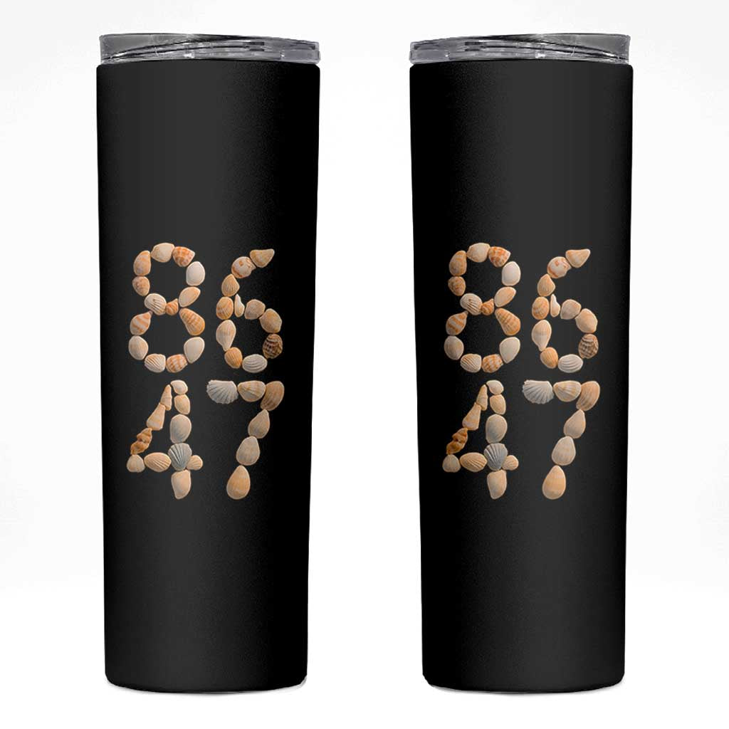 86 47 Seashell Subtle Summer Coastal Graphic Skinny Tumbler Viral Beach Walk Political Satire