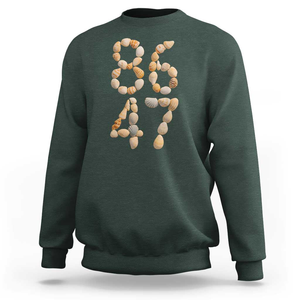 86 47 Seashell Subtle Summer Coastal Graphic Sweatshirt Viral Beach Walk Political Satire