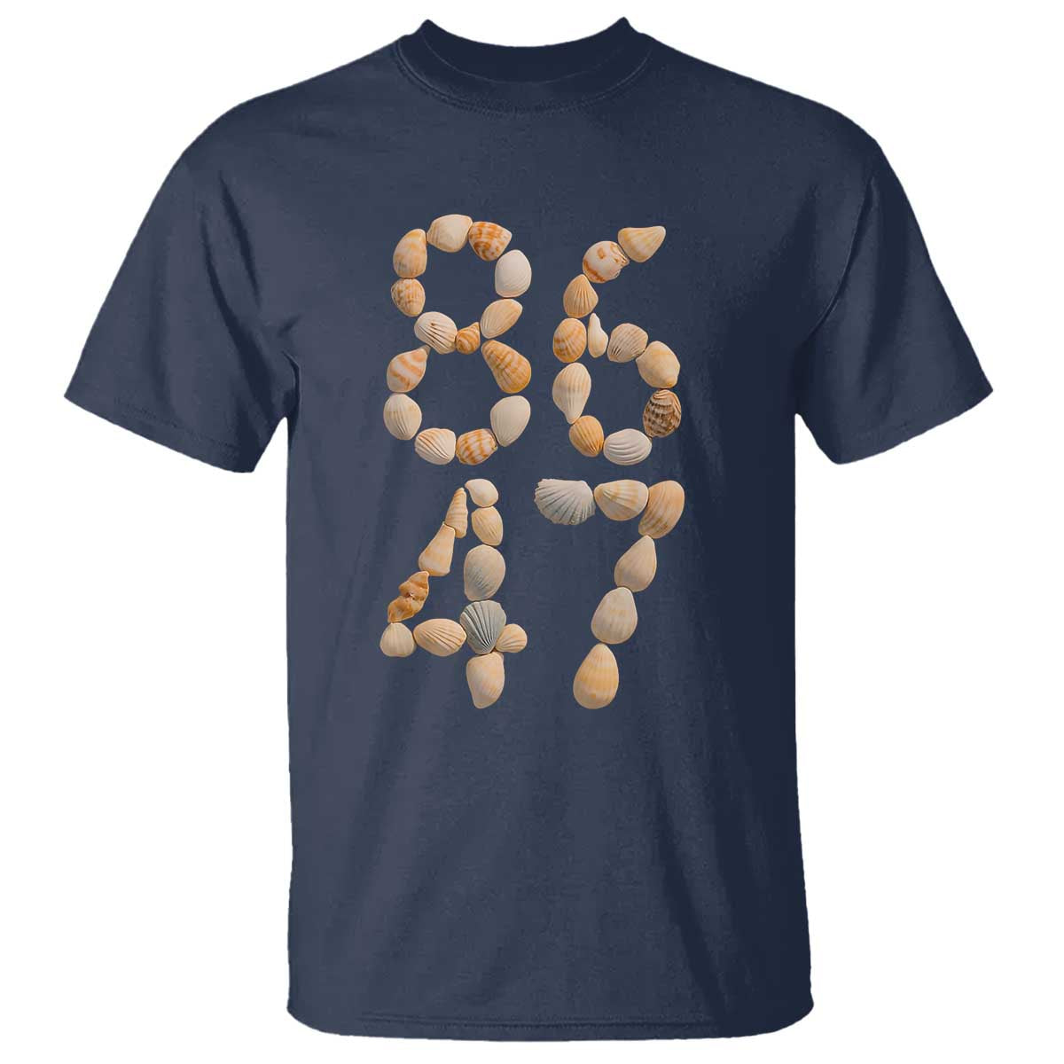 86 47 Seashell Subtle Summer Coastal Graphic T Shirt Viral Beach Walk Political Satire